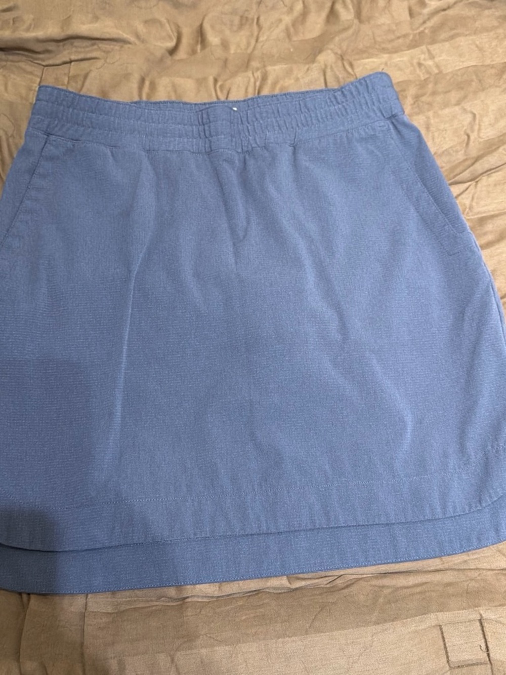 Duluth Trading Co gray Elastic-Waist Mini Skirt